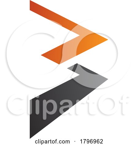 Orange and Black Zigzag Shaped Letter B Icon by cidepix
