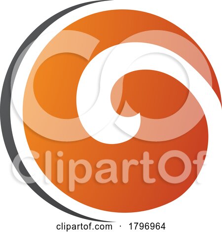 Orange and Black Whirl Shaped Letter O Icon by cidepix