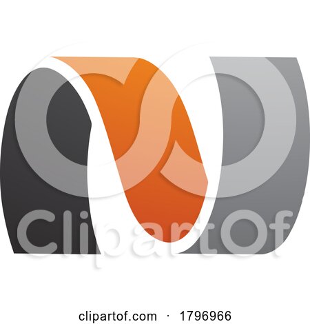 Orange and Black Wavy Shaped Letter N Icon by cidepix