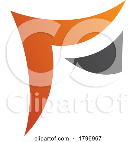 Orange and Black Wavy Paper Shaped Letter F Icon by cidepix