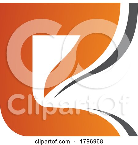 Orange and Black Wavy Layered Letter E Icon by cidepix