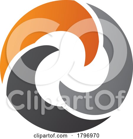Orange and Black Wave Shaped Letter O Icon by cidepix