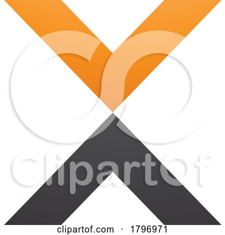 Orange and Black V Shaped Letter X Icon by cidepix