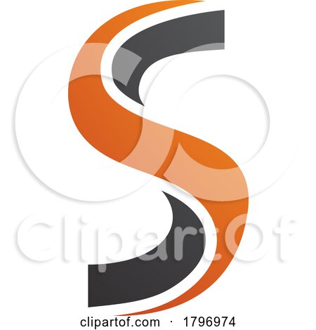 Orange and Black Twisted Shaped Letter S Icon by cidepix