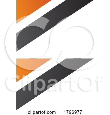 Orange and Black Triangular Flag Shaped Letter B Icon by cidepix