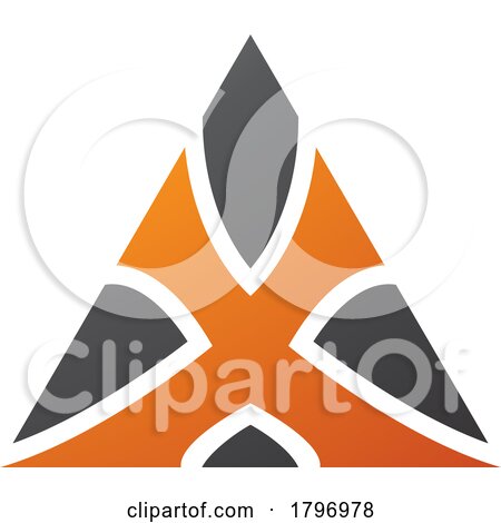 Orange and Black Triangle Shaped Letter X Icon by cidepix