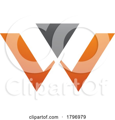 Orange and Black Triangle Shaped Letter W Icon by cidepix