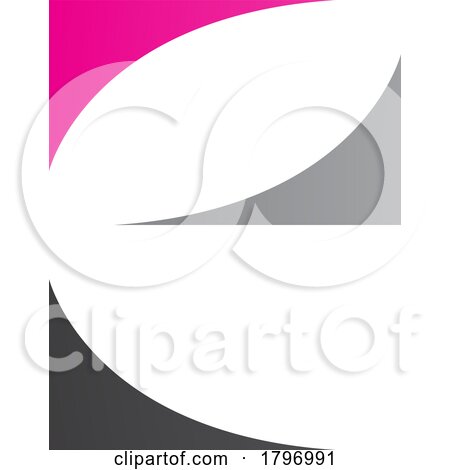 Magenta Black and Grey Lowercase Letter E Icon with Curvy Triangles by cidepix