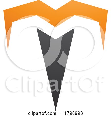 Orange and Black Letter T Icon with Pointy Tips by cidepix
