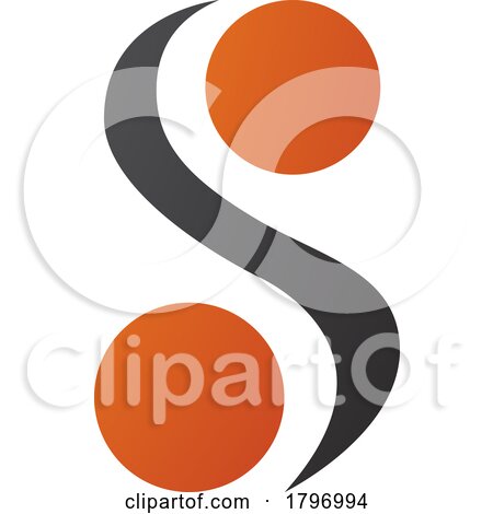 Orange and Black Letter S Icon with Spheres by cidepix