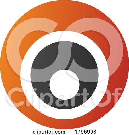 Orange and Black Letter O Icon with Nested Circles by cidepix