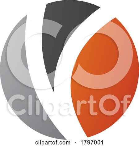 Orange and Black Letter O Icon with a V Shape by cidepix