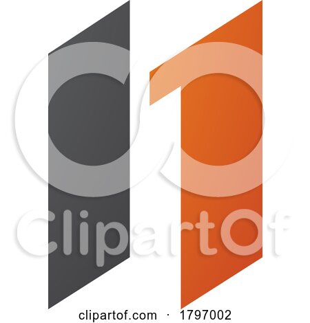 Orange and Black Letter N Icon with Parallelograms by cidepix