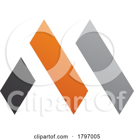 Orange and Black Letter M Icon with Rectangles by cidepix