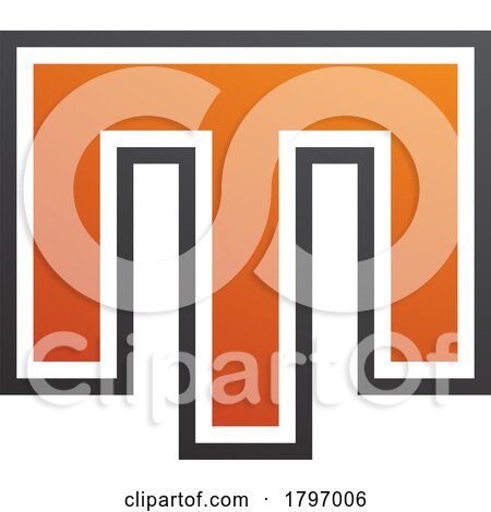 Orange and Black Letter M Icon with an Outer Stripe by cidepix