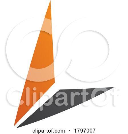 Orange and Black Letter L Icon with Triangles by cidepix