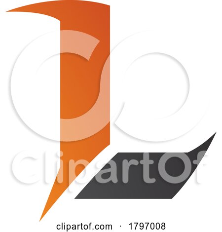 Orange and Black Letter L Icon with Sharp Spikes by cidepix