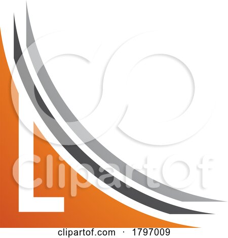 Orange and Black Letter L Icon with Layers by cidepix