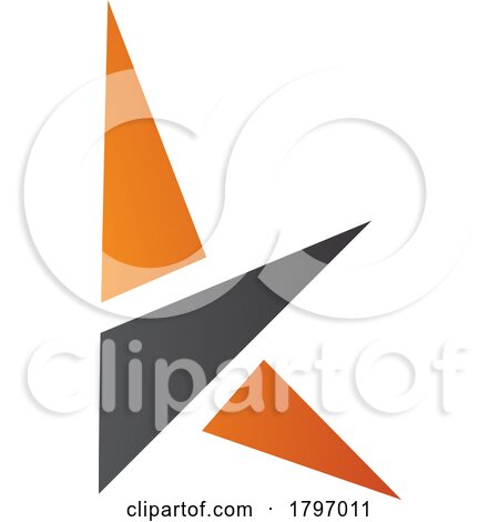 Orange and Black Letter K Icon with Triangles by cidepix