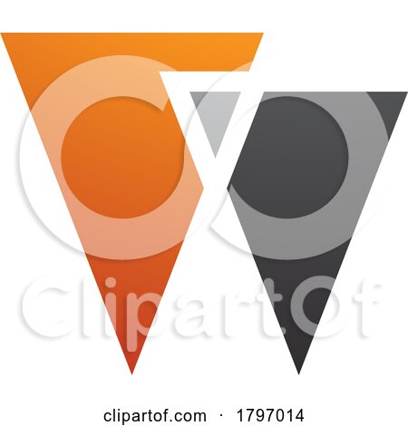 Orange and Black Letter W Icon with Triangles by cidepix