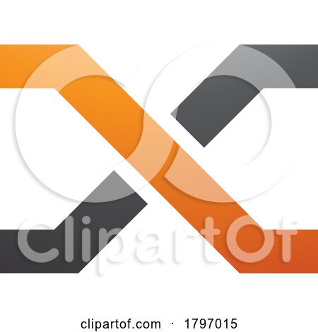 Orange and Black Letter X Icon with Crossing Lines by cidepix
