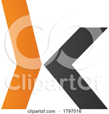 Orange and Black Lowercase Arrow Shaped Letter K Icon by cidepix