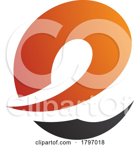 Orange and Black Lowercase Letter E Icon with Soft Spiky Curves by cidepix