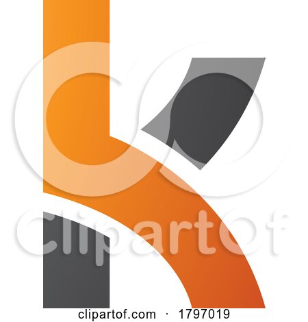 Orange and Black Lowercase Letter K Icon with Overlapping Paths by cidepix
