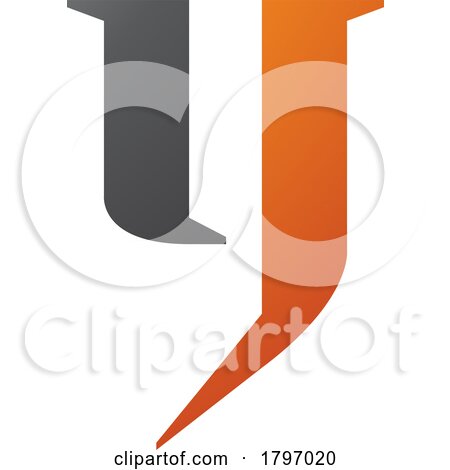 Orange and Black Lowercase Letter Y Icon by cidepix