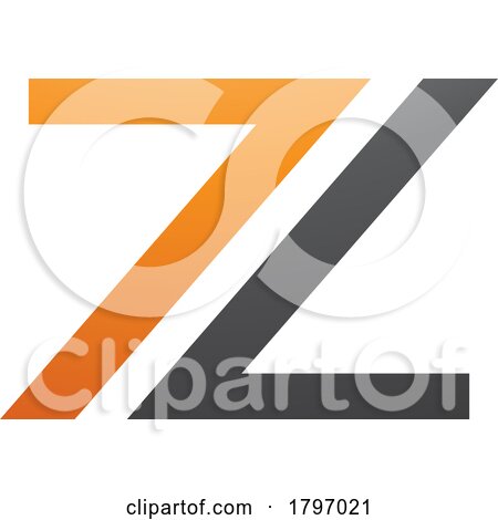 Orange and Black Number 7 Shaped Letter Z Icon by cidepix