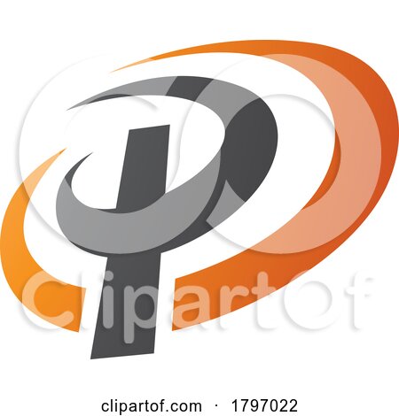Orange and Black Oval Shaped Letter P Icon by cidepix