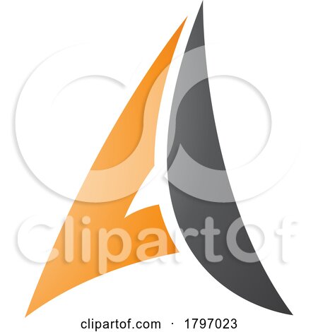 Orange and Black Paper Plane Shaped Letter a Icon by cidepix