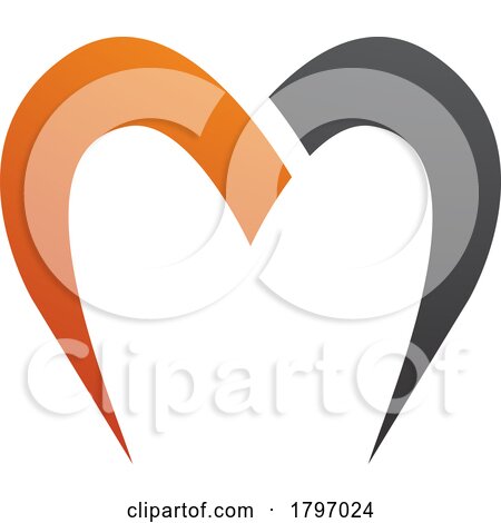 Orange and Black Parachute Shaped Letter M Icon by cidepix