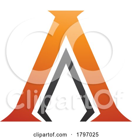 Orange and Black Pillar Shaped Letter a Icon by cidepix