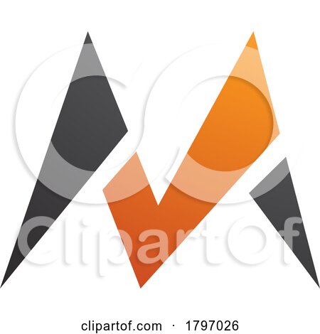 Orange and Black Pointy Tipped Letter M Icon by cidepix