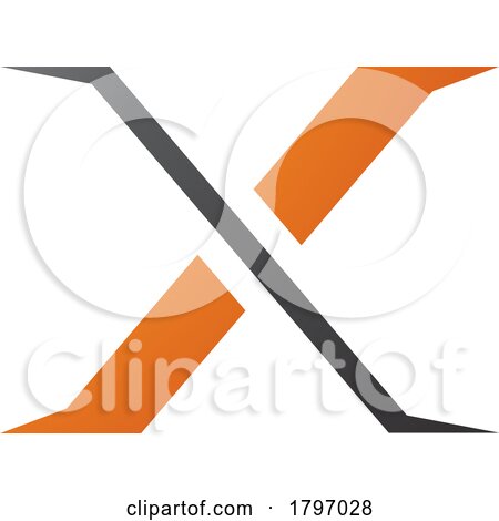 Orange and Black Pointy Tipped Letter X Icon by cidepix
