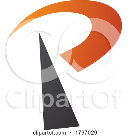 Orange and Black Radio Tower Shaped Letter P Icon by cidepix
