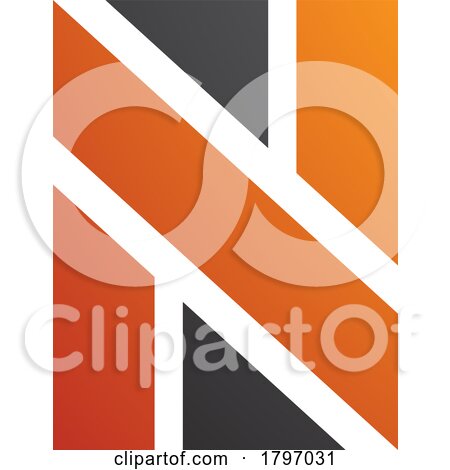 Orange and Black Rectangle Shaped Letter N Icon by cidepix