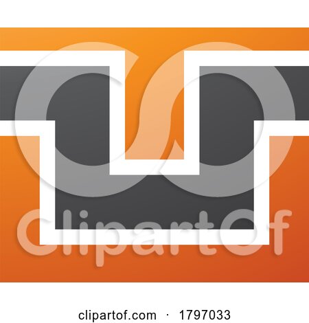 Orange and Black Rectangle Shaped Letter U Icon by cidepix