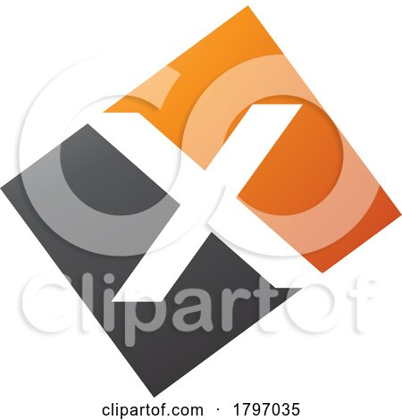 Orange and Black Rectangle Shaped Letter X Icon by cidepix