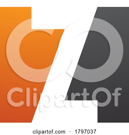 Orange and Black Rectangle Shaped Letter Z Icon by cidepix