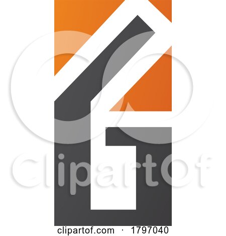 Orange and Black Rectangular Letter G or Number 6 Icon by cidepix
