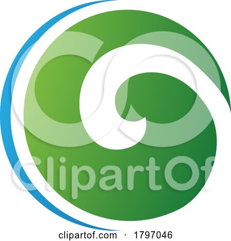 Green and Blue Whirl Shaped Letter O Icon by cidepix