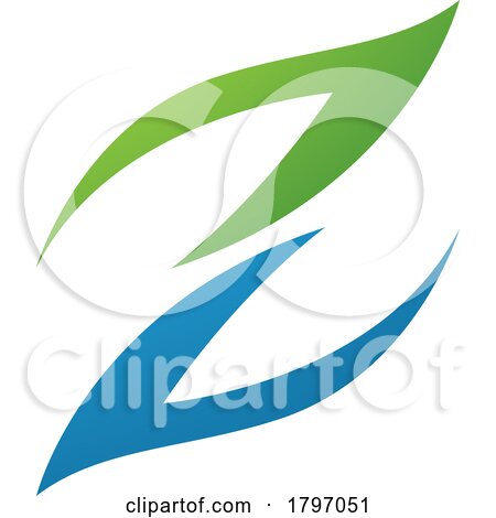 Green and Blue Fire Shaped Letter Z Icon by cidepix