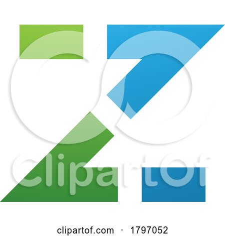 Green and Blue Dotted Line Shaped Letter Z Icon by cidepix