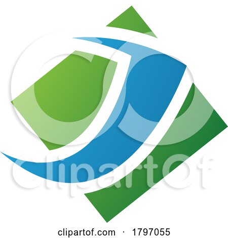 Green and Blue Diamond Square Letter J Icon by cidepix