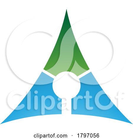 Green and Blue Deflated Triangle Letter a Icon by cidepix