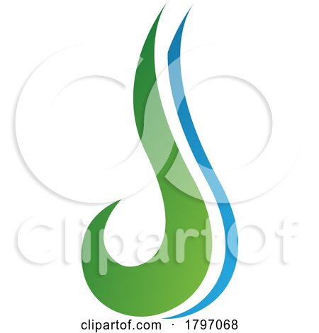 Green and Blue Hook Shaped Letter J Icon by cidepix