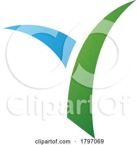 Green and Blue Grass Shaped Letter Y Icon by cidepix