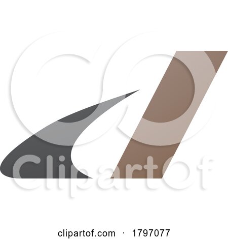 Grey and Brown Italic Swooshy Letter D Icon by cidepix